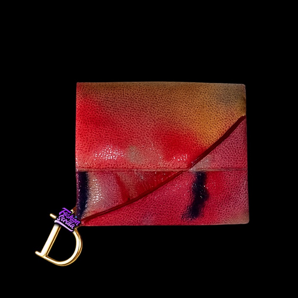 Dior John Galliano Limited Edition Y2K Vintage Tie Dye Saddle Wallet